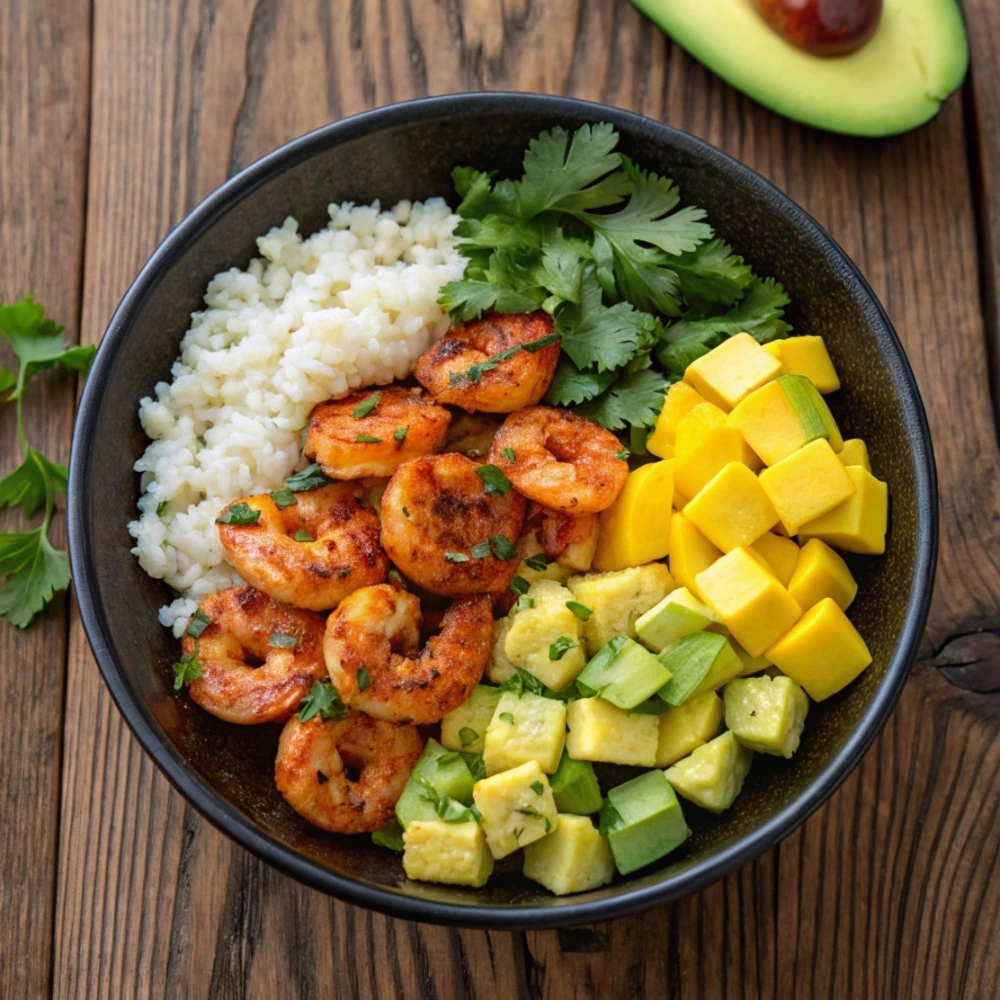 Shrimp Avocado Mango Bowl
