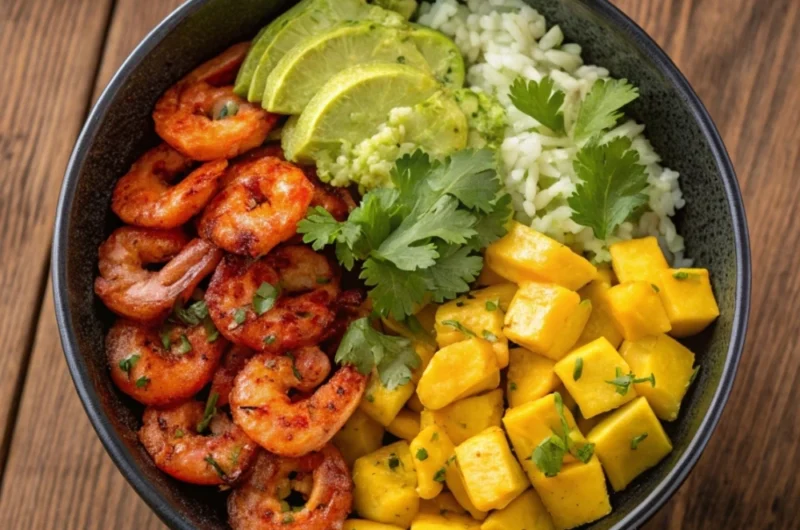 Shrimp Avocado Mango Bowl (Easy & Healthy!)