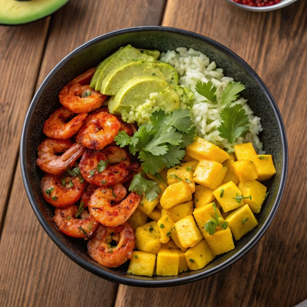 Shrimp Avocado Mango Bowl