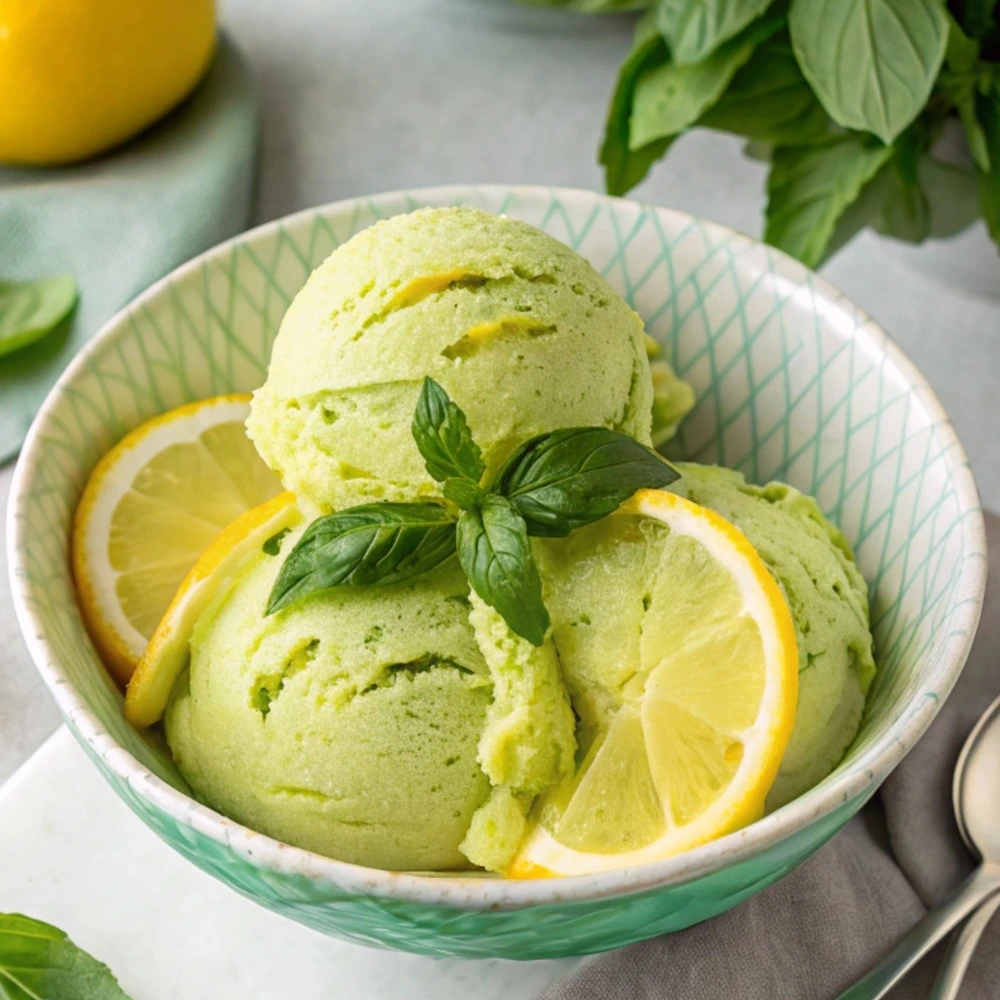 Lemon Basil Sorbet