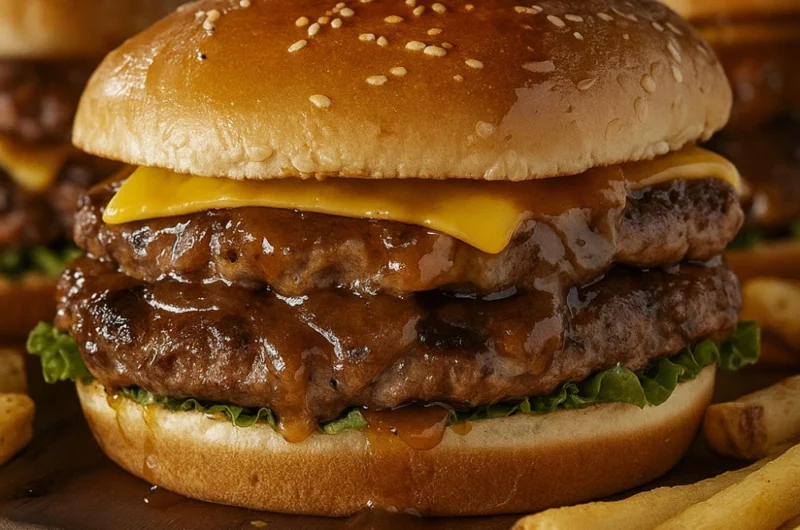 Teriyaki Parmesan Burger (with Crispy Cheese Skirt)
