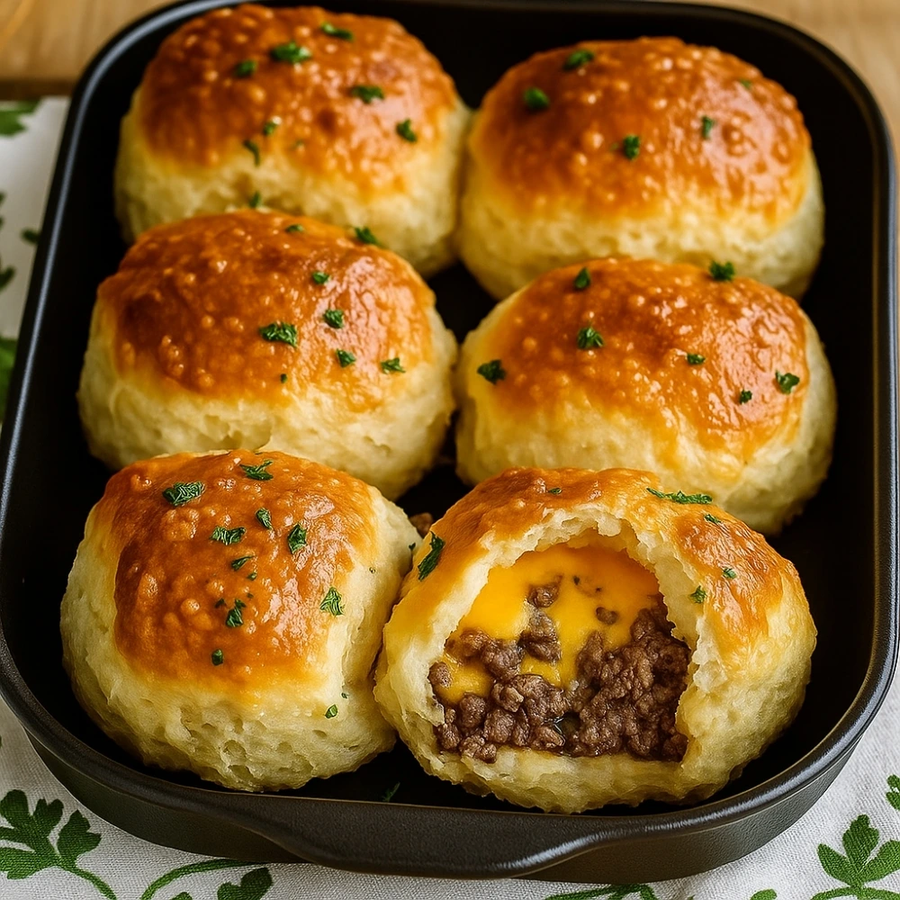 Garlic Parmesan Cheeseburger Bombs